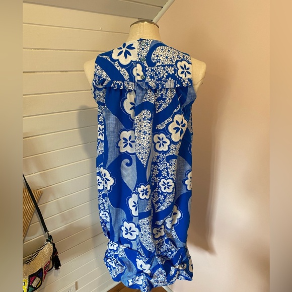 ‘Likeke’ Vintage Hawaiian Dress, 1960s, Royal Blue, White, Size Small - Picture 6 of 9